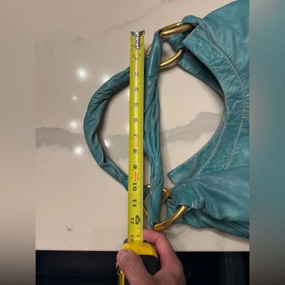 Miu Miu Turquoise Green Leather Tote Bag